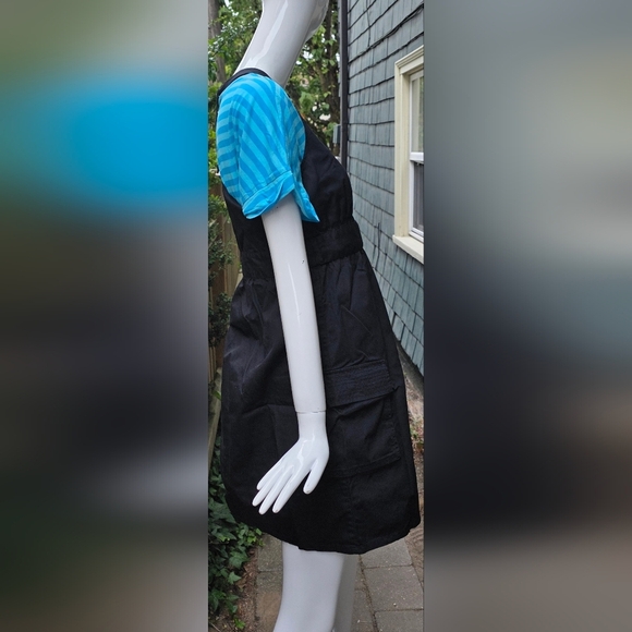 Splitz Black sturdy cotton zip up overall dress with pockets.small - Picture 12 of 14